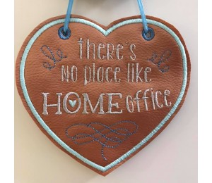 Stickdatei ITH - Türschild & Mug Rug There's no place like Homeoffice